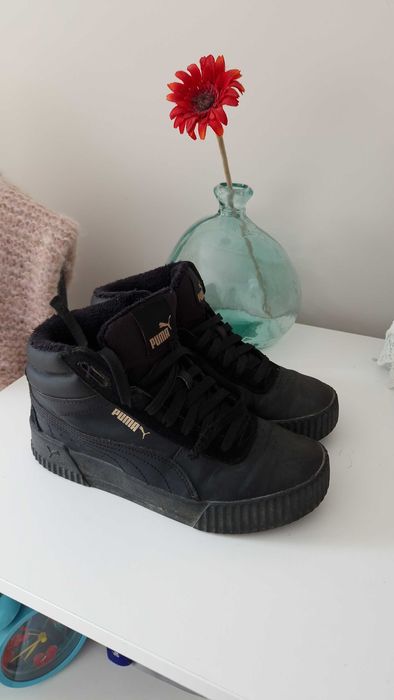 Buty za kostkę ocieplane sportowe adidasy czarne Puma 36