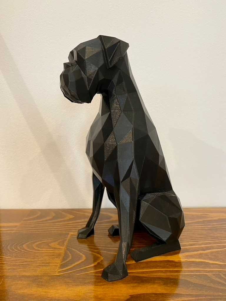 Figurka psa Bokser - PLA czarny 18cm
