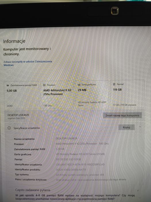 Dell Inspiron One 2205, All in one