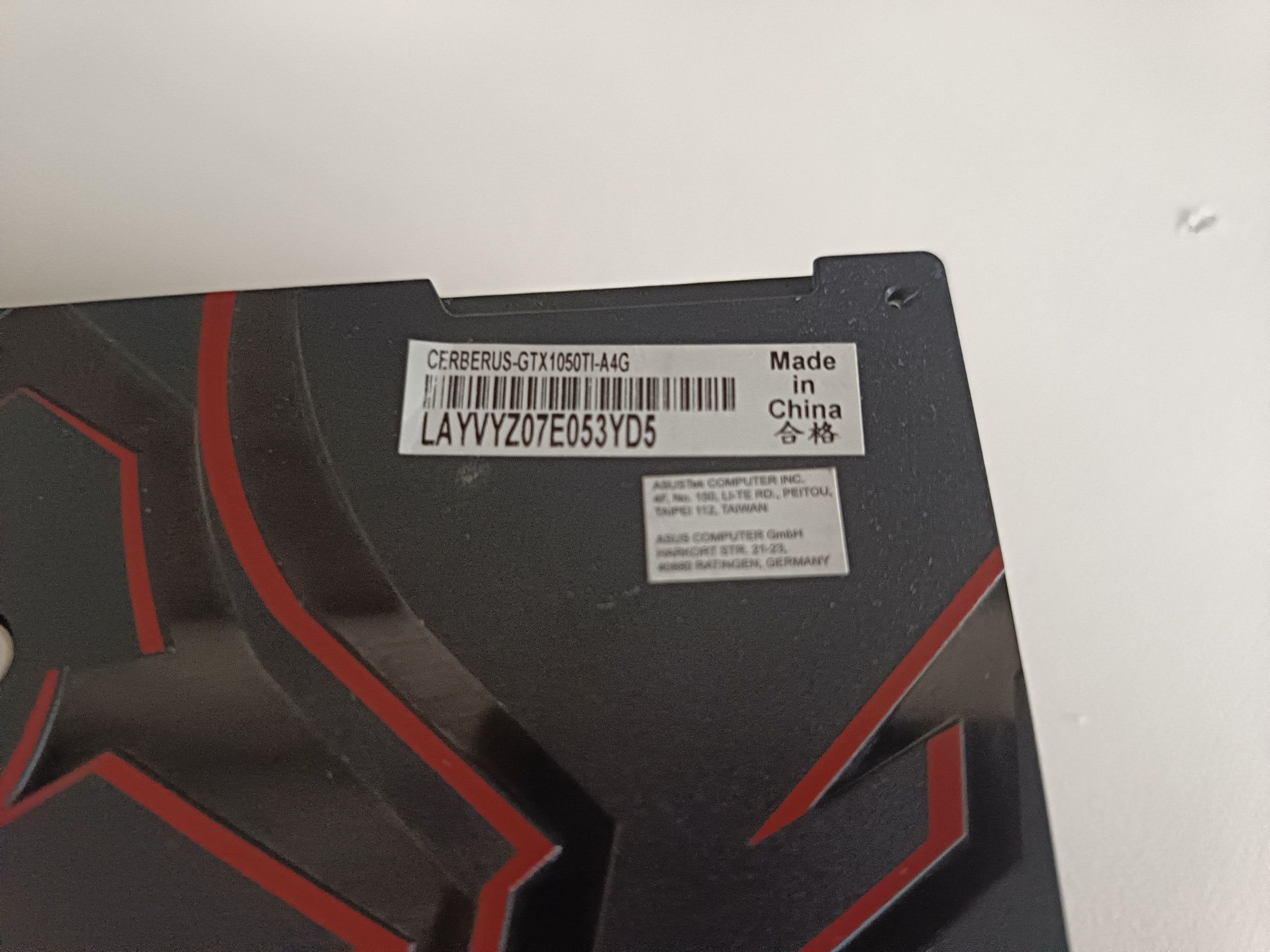 Asus cerberus 1050ti 4 GB