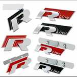 Emblemas Vw R line para mala, Rline para grelha, guarda lamas
