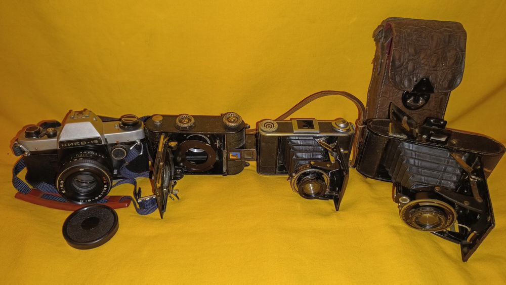 Фотоаппарат Киев-19. Фотокамера Voigtländer Bessa-66/Virtus. Кварц-5.