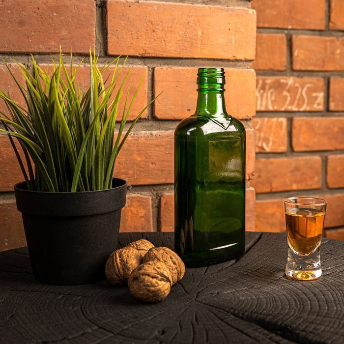 50x butelka PŁASKA 250 ml ZIELONA na nalewki bimber wódkę z zakrętką