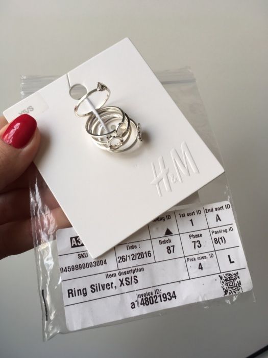 Pierścionki nowy zestaw pierścionków H&M srebrne prezent minimalizm
