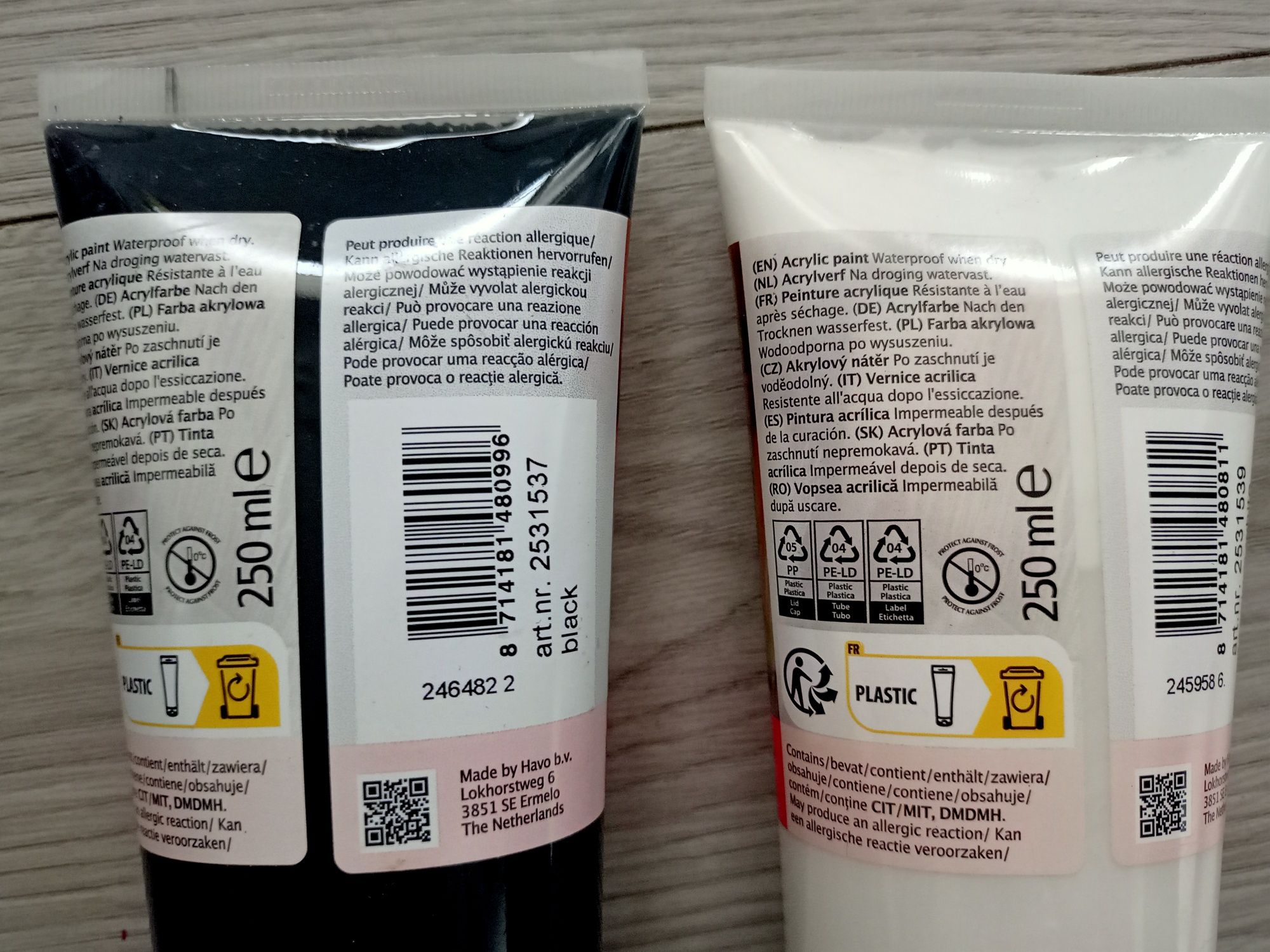 FARBA AKRYLOWA AKRYLOWE 250ml kolor czarny, biały malowanie pędzel