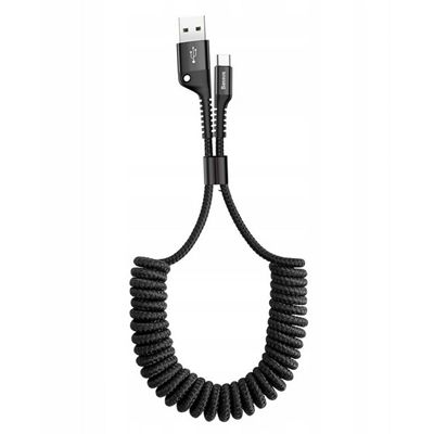 Kabel Usb - Usb-C 1M 1A Black Spiralny Baseus