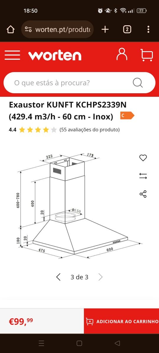 Exaustor kunft com chaminé