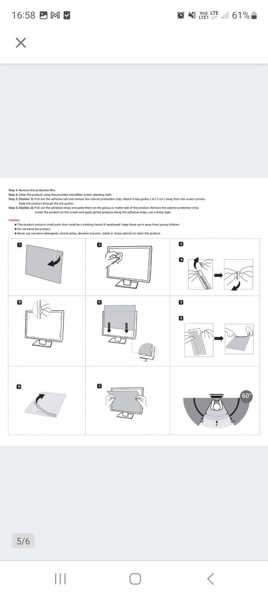 Filtr prywatyzujący Amazon Basics 20,1 " 16:10