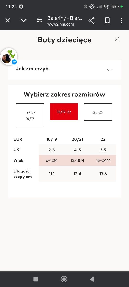 Białe baleriny 18/19