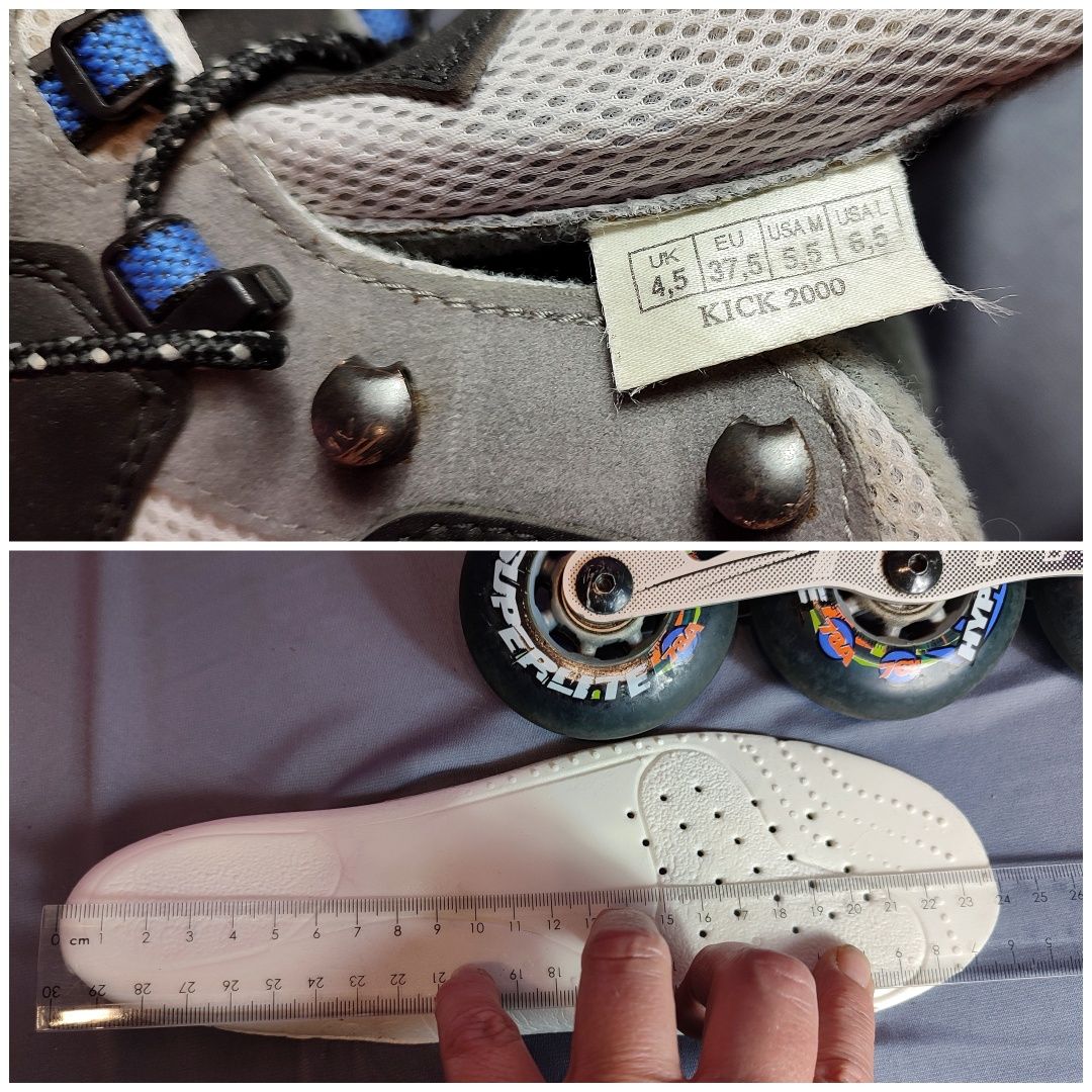 Rolki HYPNO 2 w 1 - buty z odpinanymi płozami - rozmiar 37,5 - 24 cm