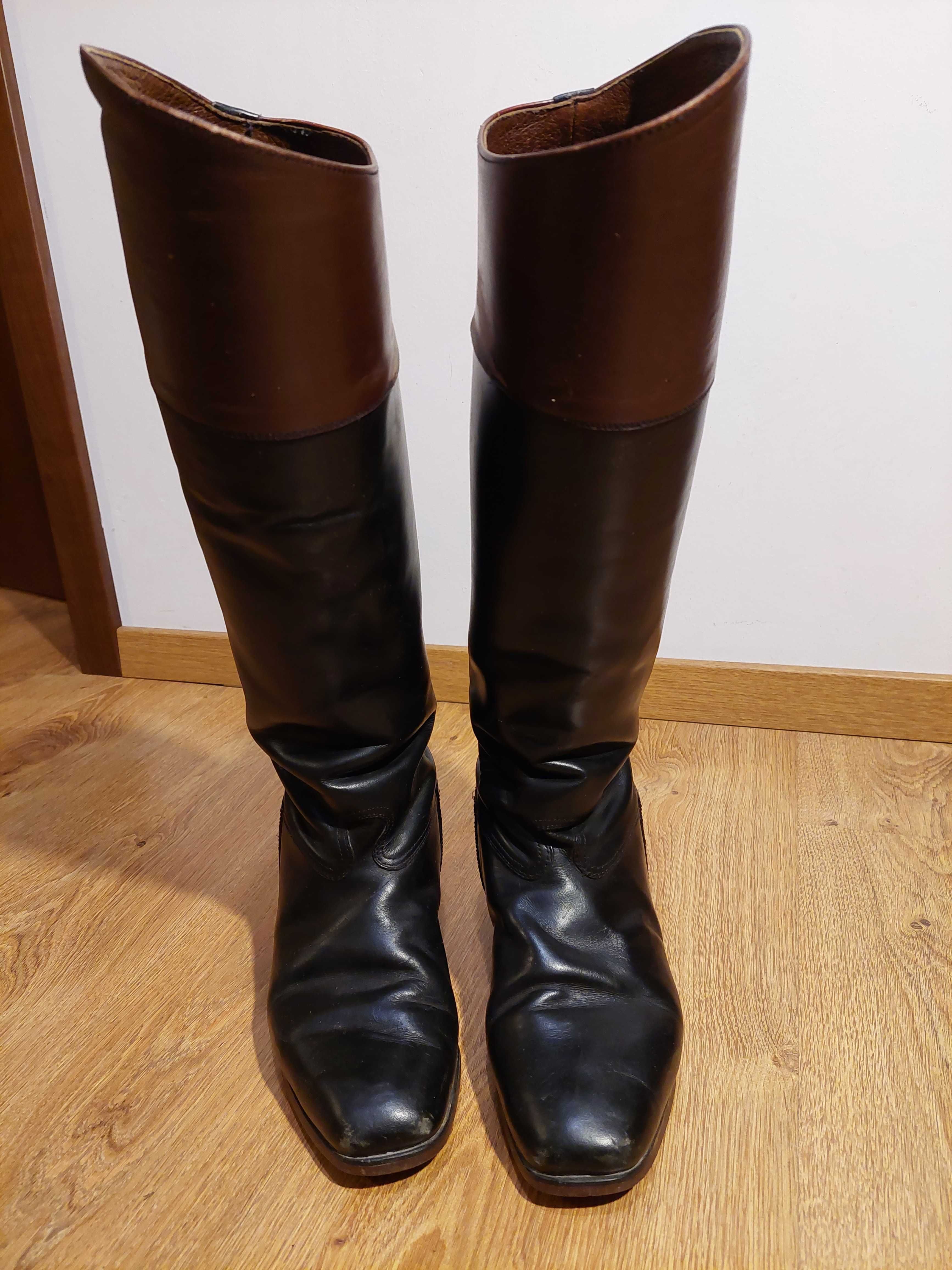 Skórzane buty jeździeckie oficerki r. 38/38,5