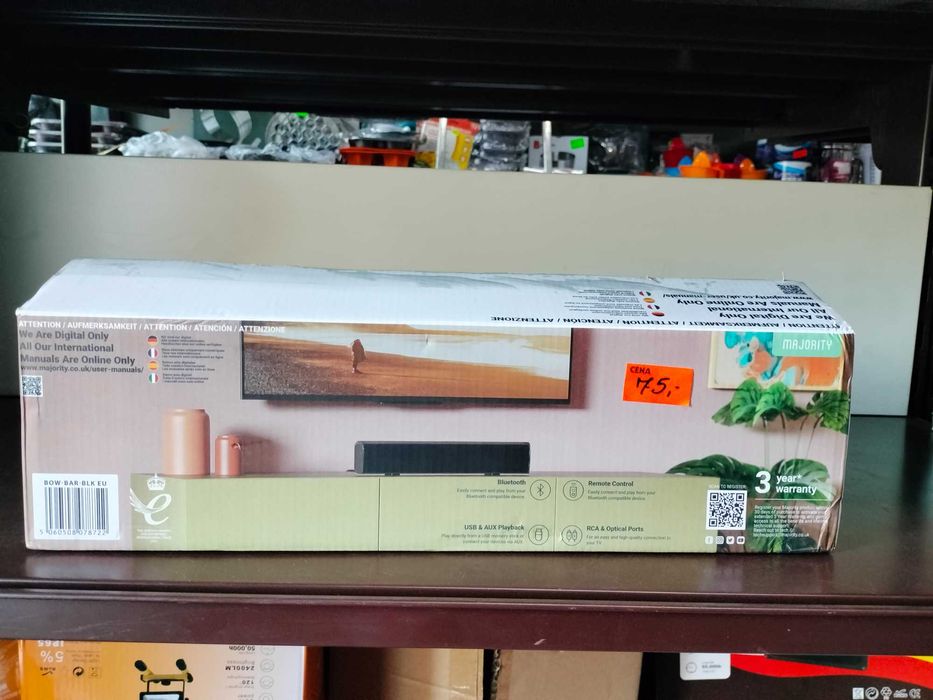 Głośnik Soundbar kompaktowy MAJORITY Bowfell 2.1 nowy zapakowany piękn