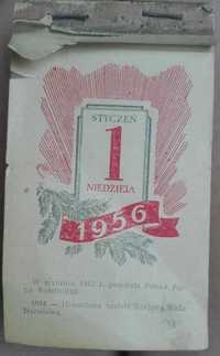 1956 rok kartki z kalendarza zdzieraka kartka z kalendarza oryginał