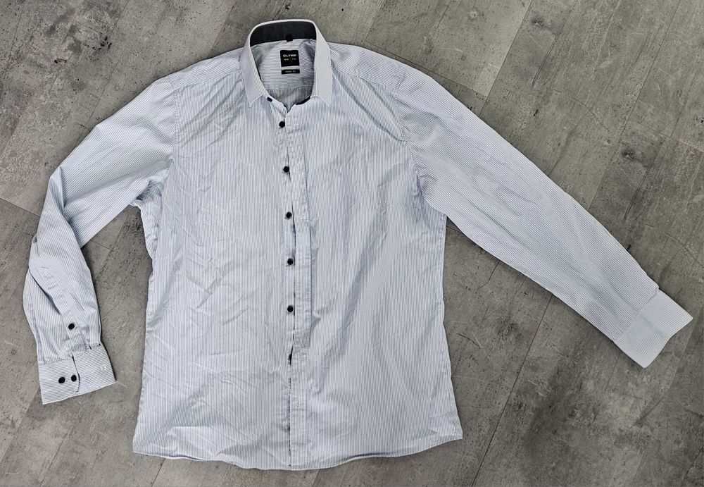 błękitna klasyczna męska koszula m