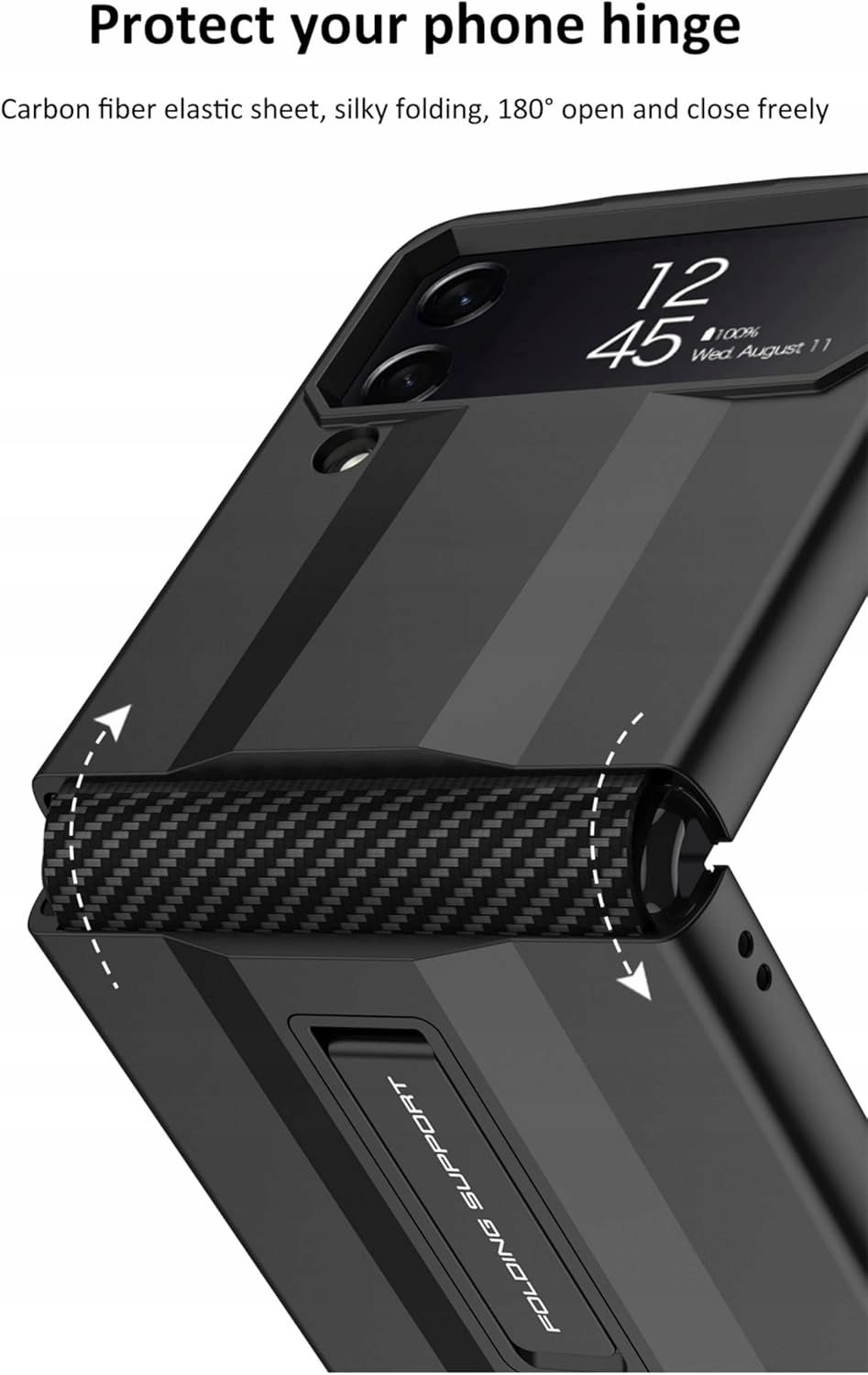 Etui z Zawiasem i Podstawką do Samsung Galaxy Z Flip 4 5G zielone