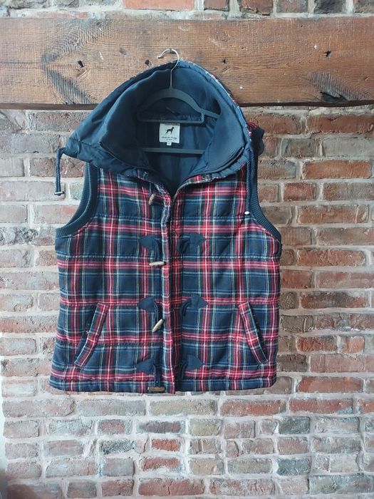 Ciepły bezrękawnik w kratkę L/XL