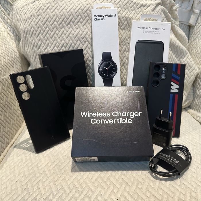 Samsung S22ULTRA 512 GB z dwoma ładowarkami indukcyjnymi i zegarkiem