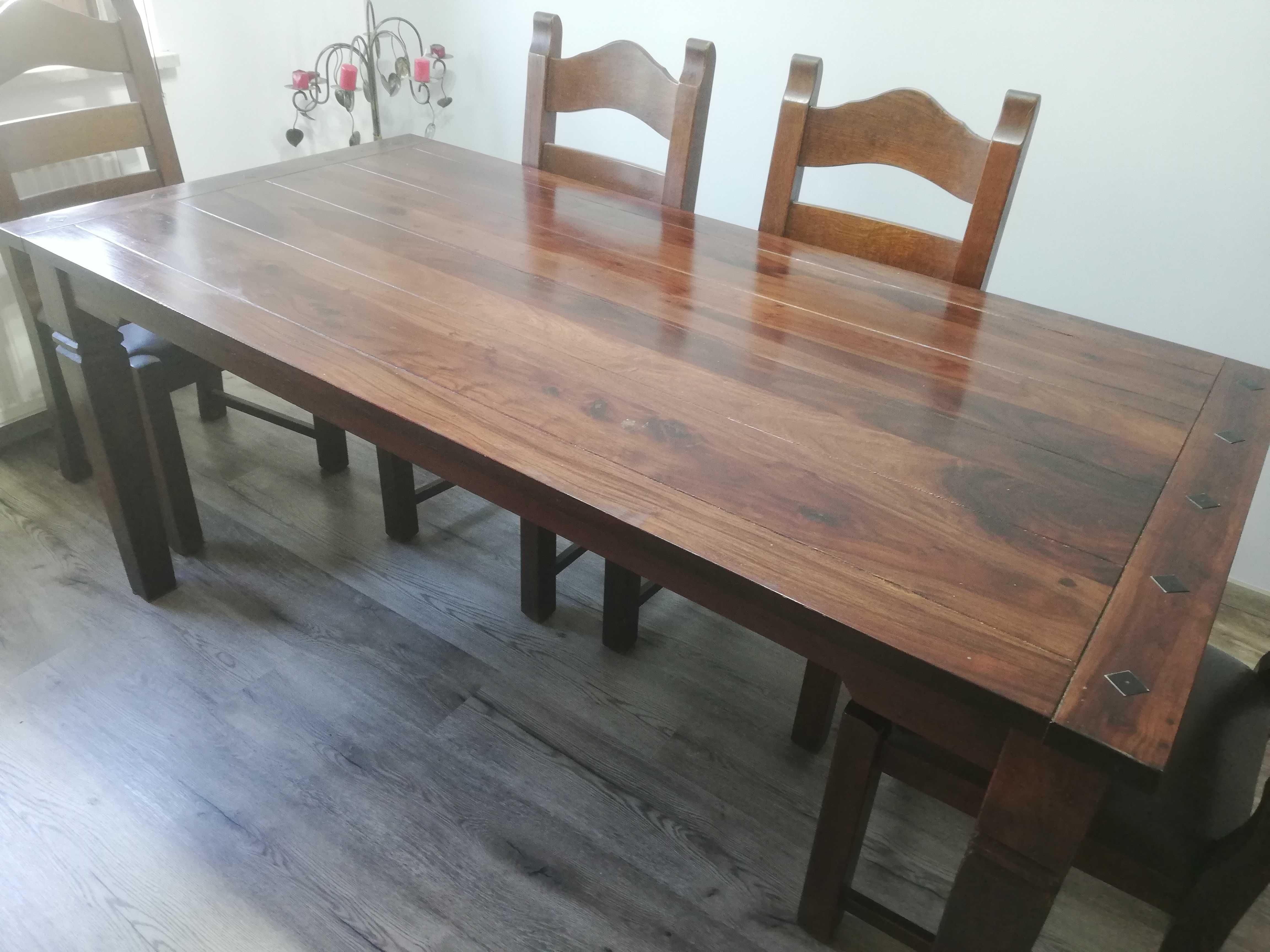 Sprzedam Stół z drewna litego akacjowego + 6 krzeseł