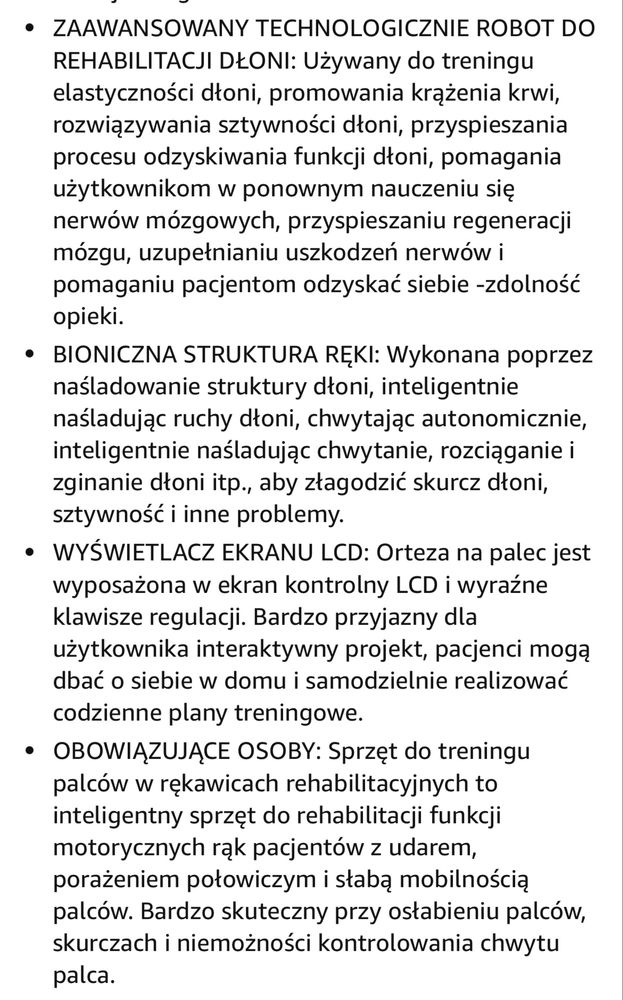 Robot do rehabilitacji lewej dloni