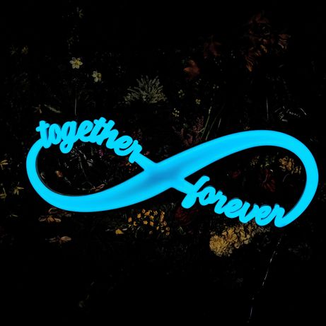 Napis Together Forever znak nieskończoności RGB Ledon I Zmiennobarwny