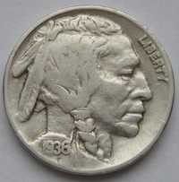 USA 5 centów 1936 - Bizon Indianin