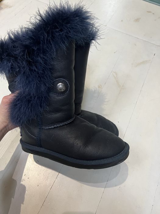 Australian Ugg з пір’ями, шкіра темно-сині