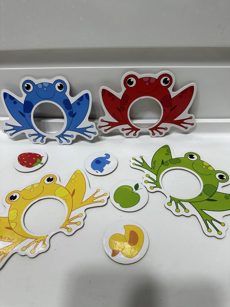 Развивающие игрушки для изучения цвета для детей жабки вкладыши
