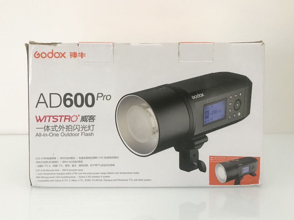 Cabeça de Flash sem fios Godox AD600 Pro como nova