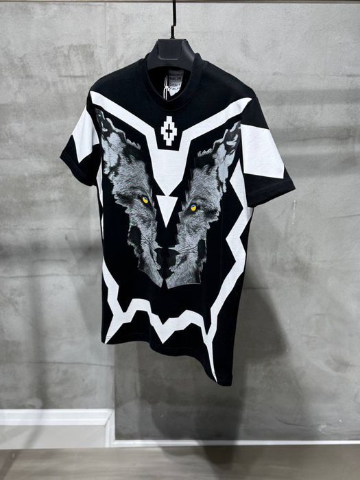 MARCELO BURLON футболка мужская черная с волком унисекс оверсайз