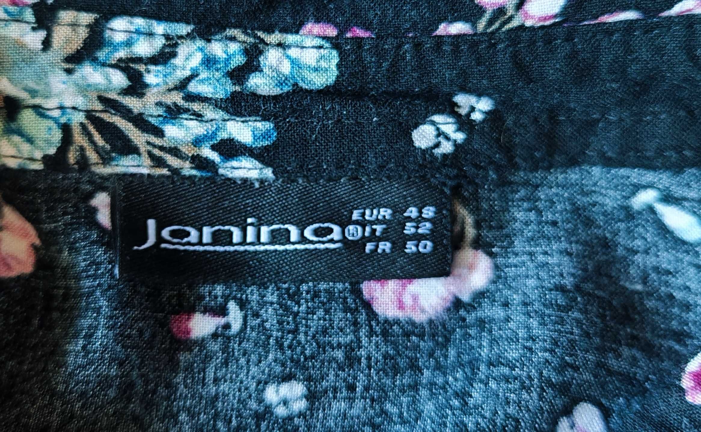 Janina koszula kwiaty floral czarna długa tunika 42/44