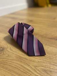 Fioletowy krawat męski Marks & Spencer