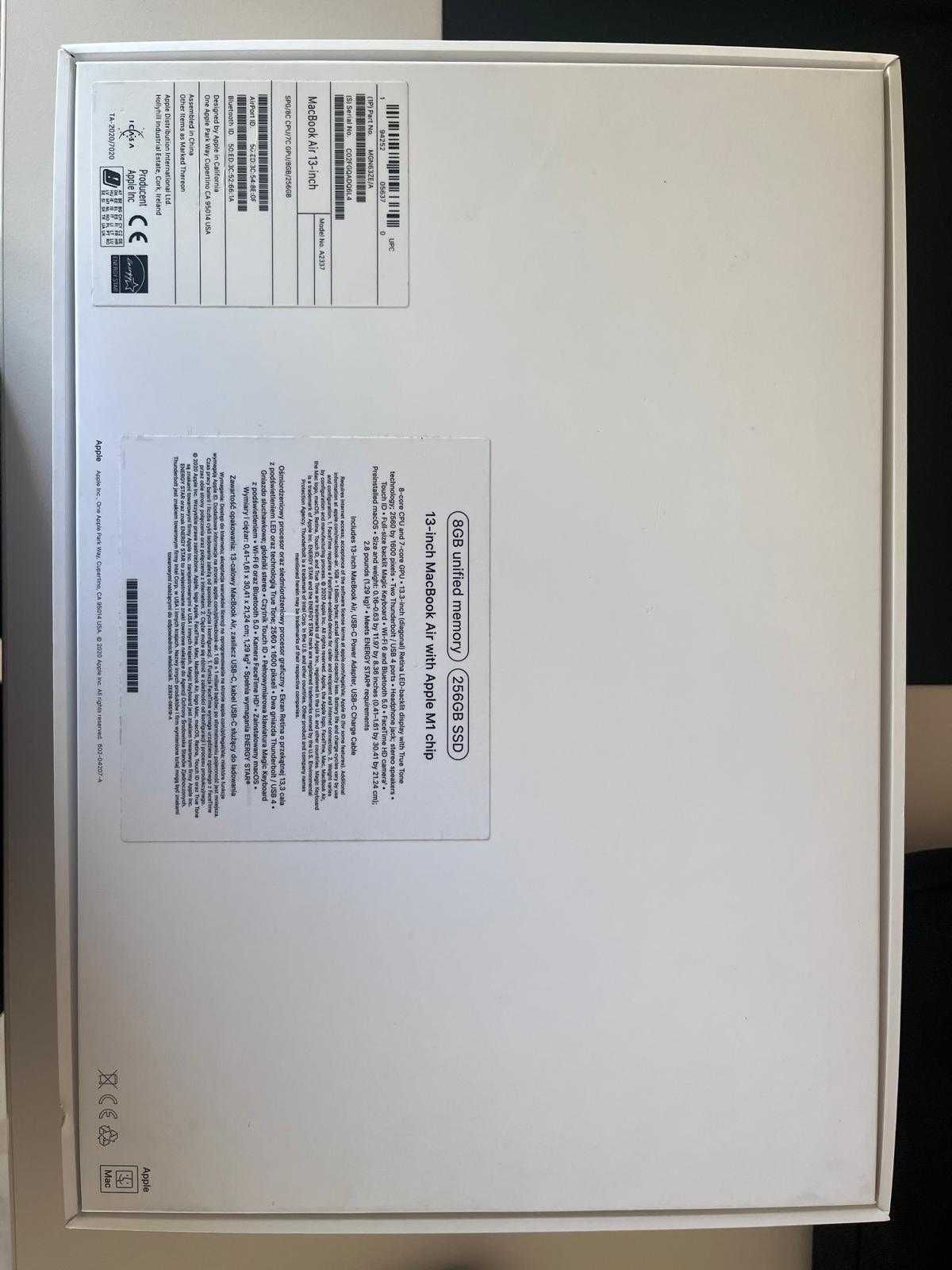 Apple MacBook Air M1 13cali | 8GB RAM | 256 SSD