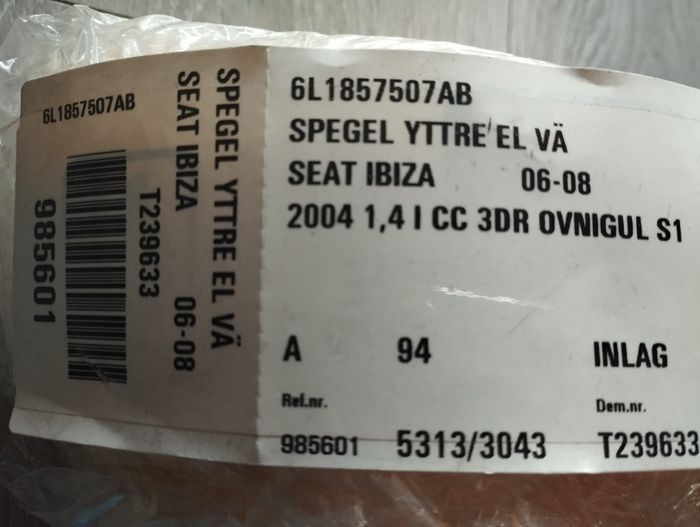 Seat Ibiza  lusterko lewe boczne drzwi przednich ]3