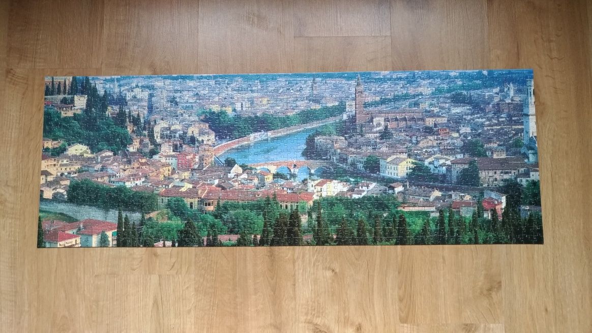 JAK NOWE - Panoramiczne puzzle Trefl 1000 sztuk - Włochy.