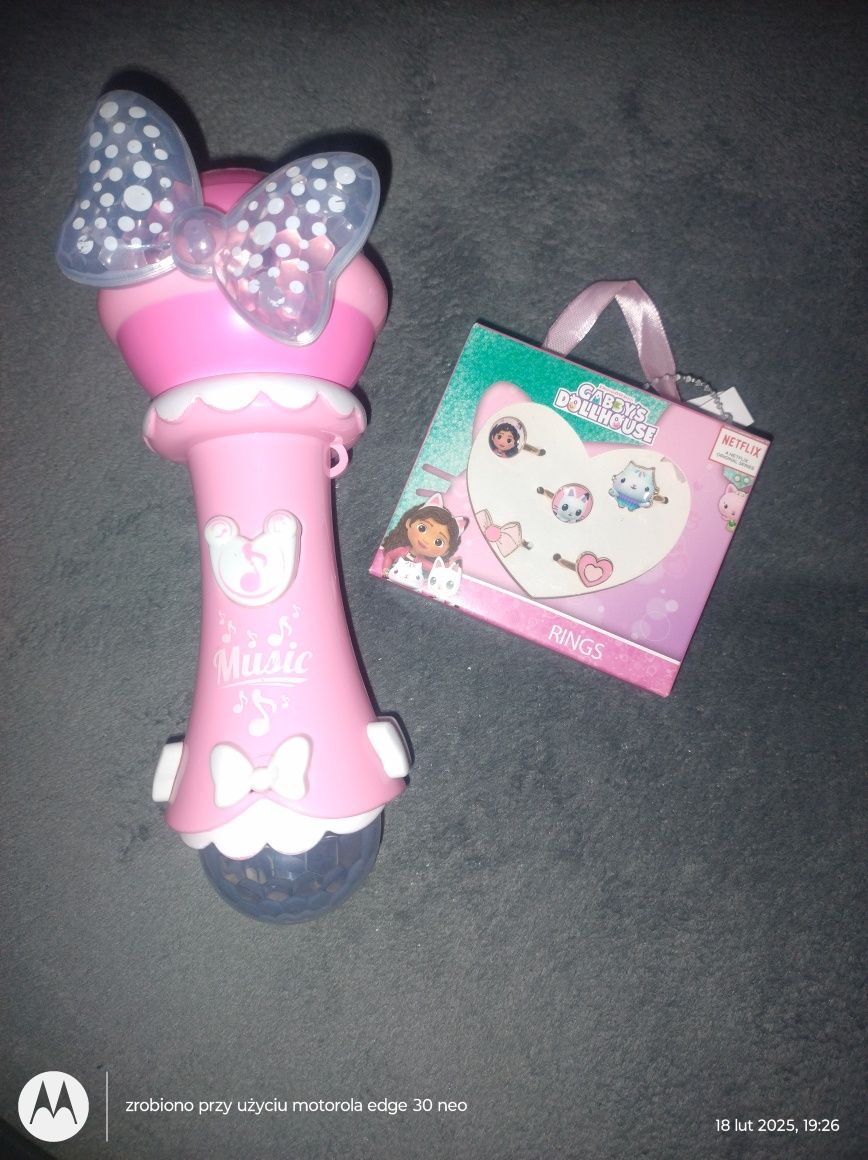 Mikrofon Minnie i pierscionki-nowe