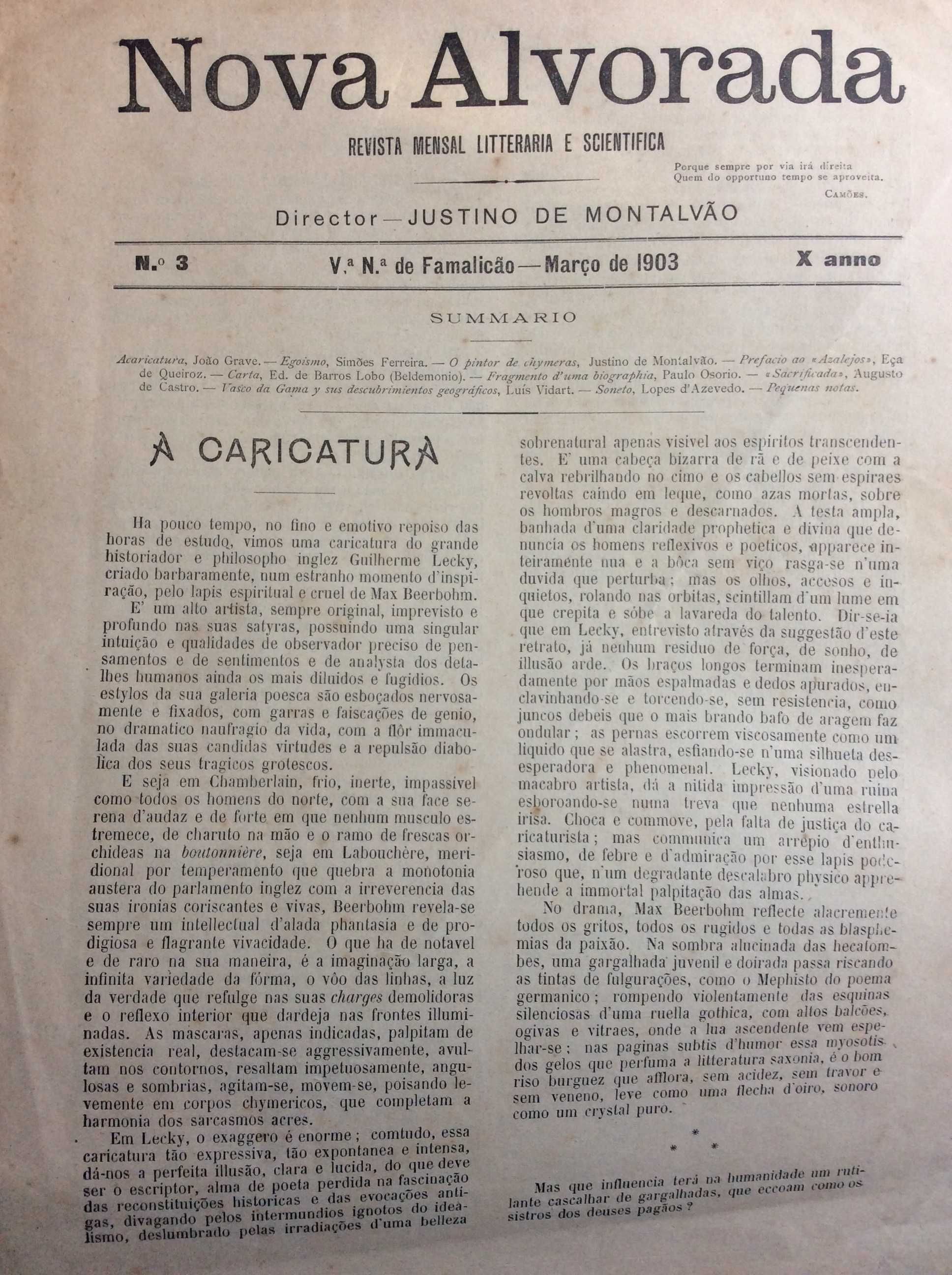 Nova Alvorada, n.º 3  Março de 1903