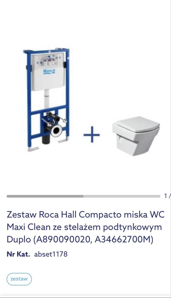 WC , zestaw nowy. Podwieszany