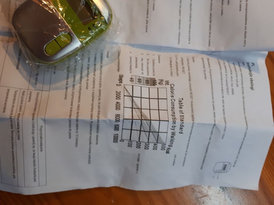 Krokomierz przypinany do paska spodni