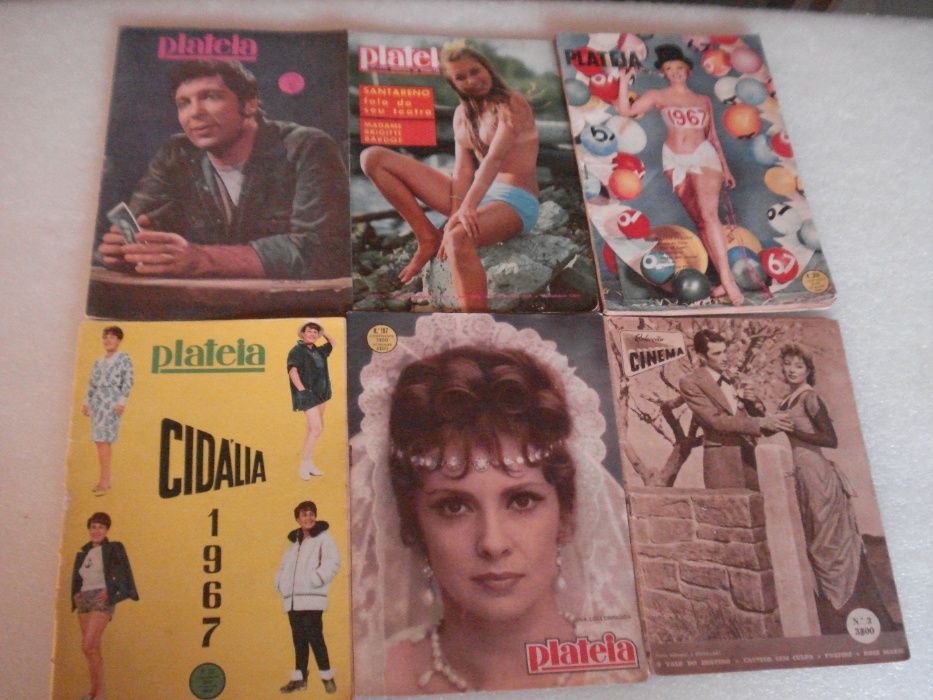 6 Revistas Antigas "Plateia" e Coleção Cinema