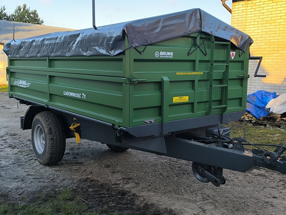 Przyczepa 1-osiowa niemiecka BRUNS wywr.3str Nowa po odbudowie