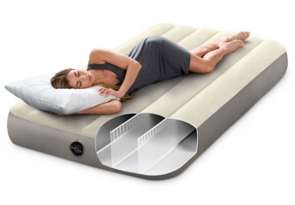 INTEX Materac Dmuchany Welurowy 191x99x25 cm Jednoosobowy Turystyczny