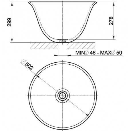 Umywalka nablatowa Gessi Goccia 50cm czarna