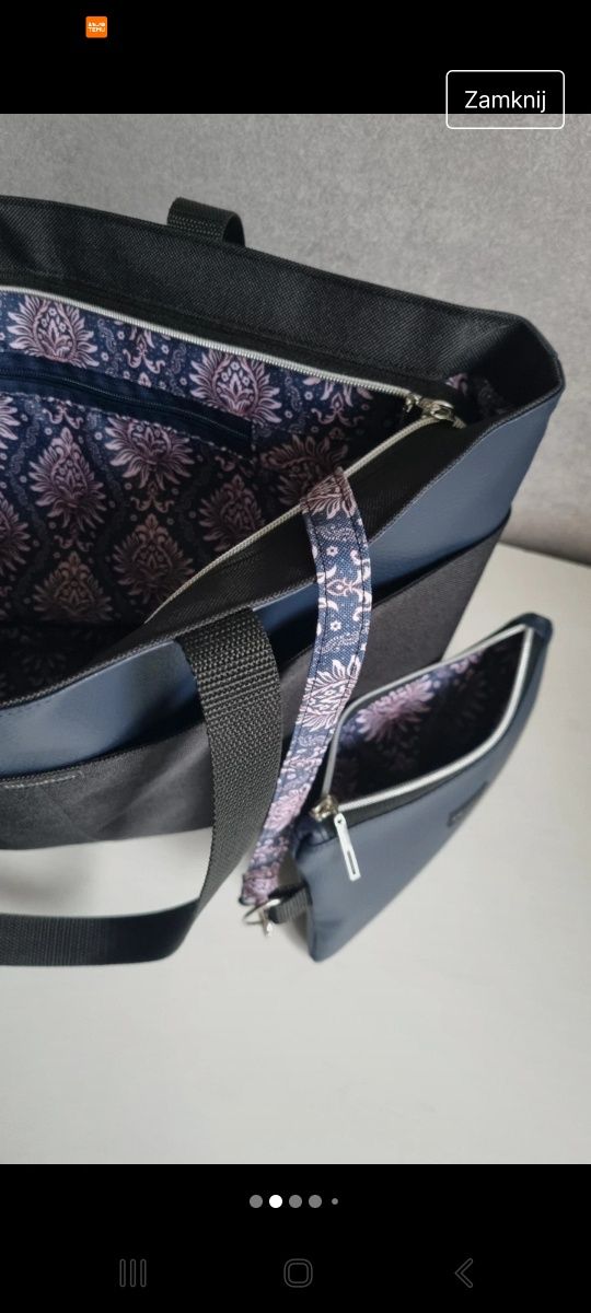 Torebka shopper na ramię z portfelikiem