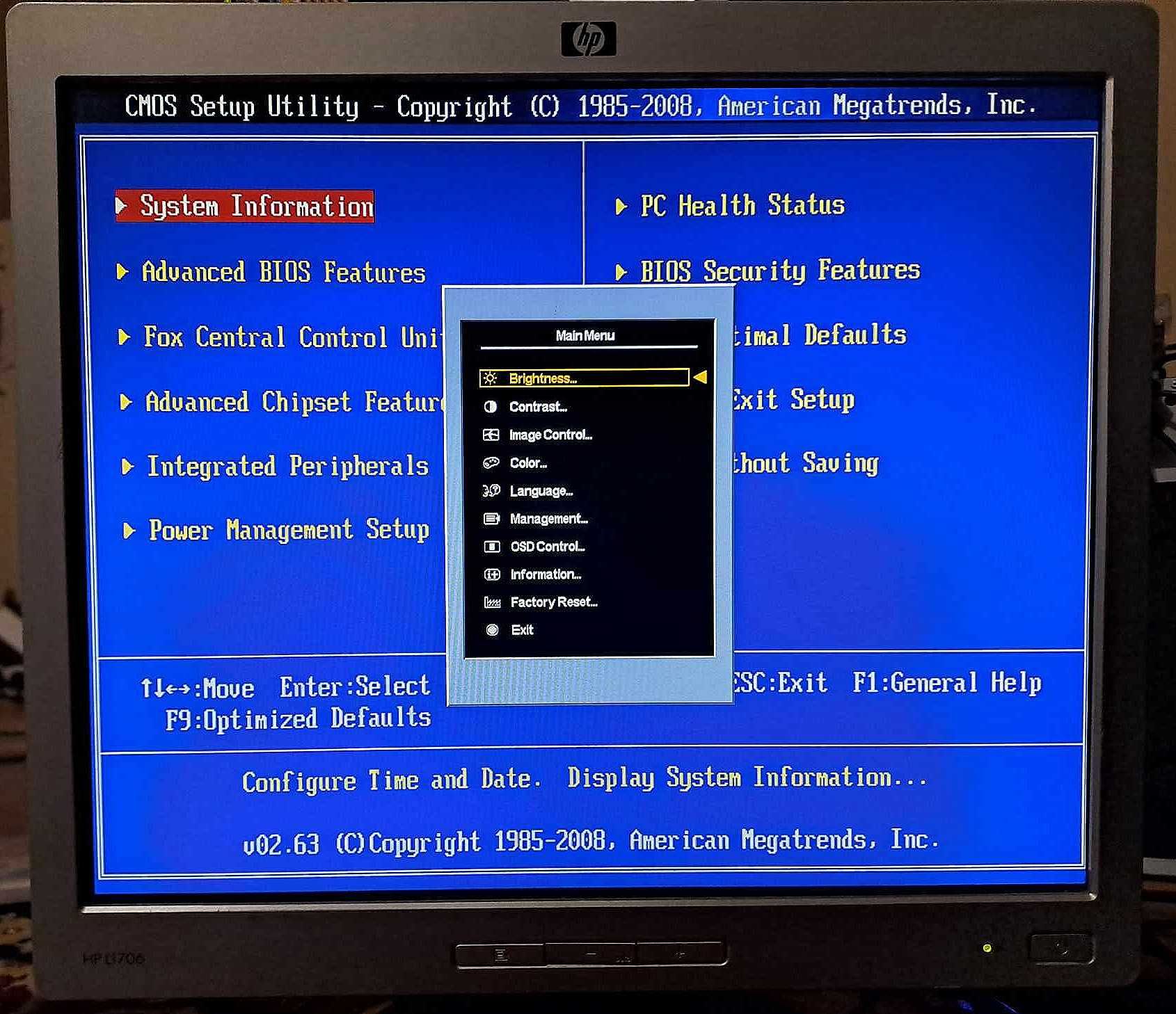 retro monitor hp L1706