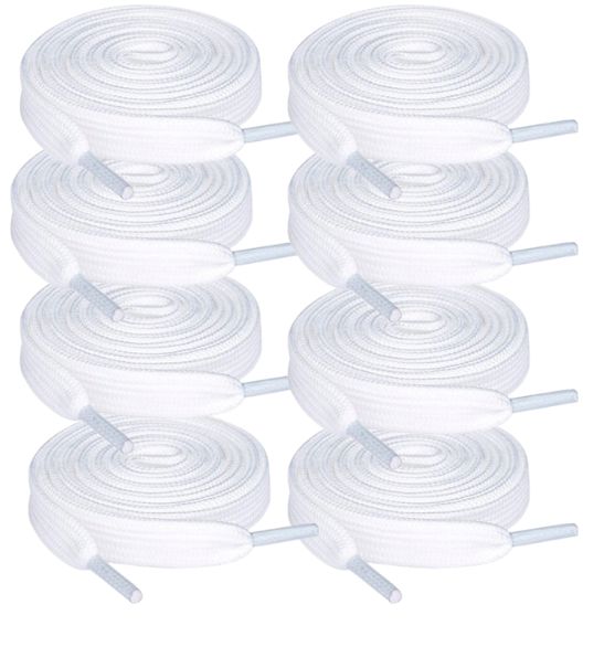 Sznurówki 140cm Białe 8 sztuk 7mm