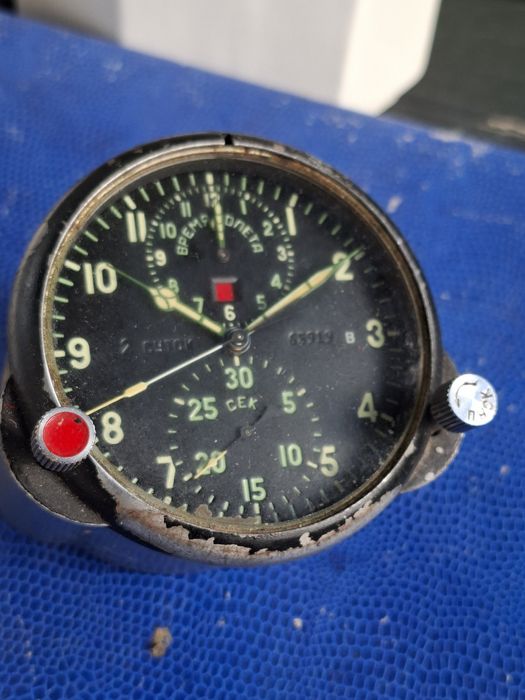 Zegar lotniczy ACzS-1M sprawny zaplombowany