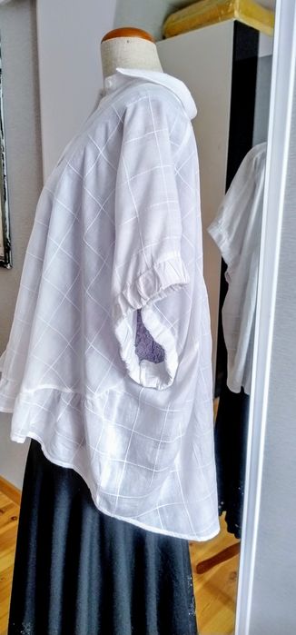 Bawełna 100% biała bluzka oversize, kimono,koszula oversize