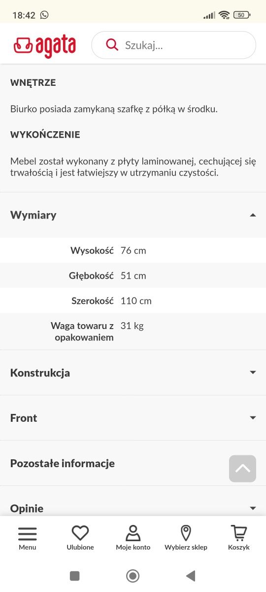 Zestaw mebli dziecięcych Mia Agata meble