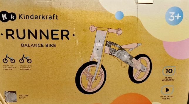 Rowerek biegowy, nowy  3 + kinderkraft