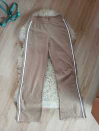 spodnie luźne beżowe XS damskie 34 z szeroką nogawką